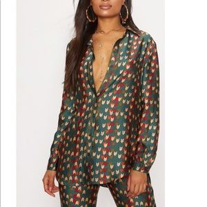 Chevron silky blouse